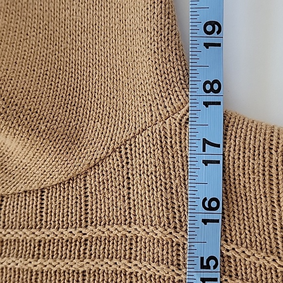 Notations Cardigan Sweater Open Front Longline Longsleeve Layer Knit Brown Tan M - Picture 13 of 15